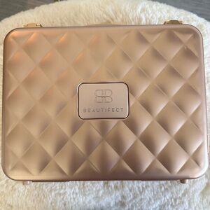 Beautifect Rose Gold Quilted Cosmetic Case